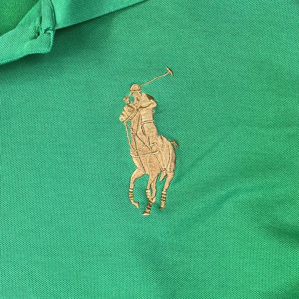 Polo Ralph Lauren Polo Shirt‎ Mens XL Green Big Pony #3 Performance Tennis Golf